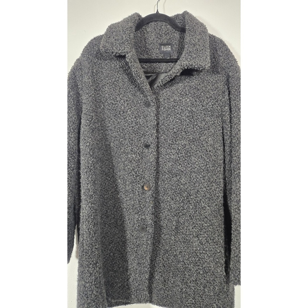 Eileen Fisher Charcoal Ash Color Jacket | Wool Blend | Size Large